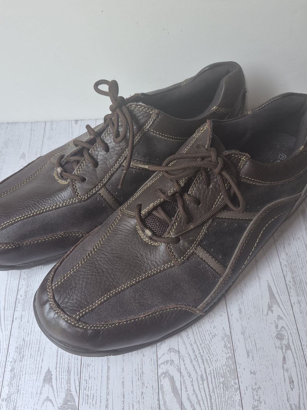 Men's Brown Leather Casual Lace-Up Shoes 16